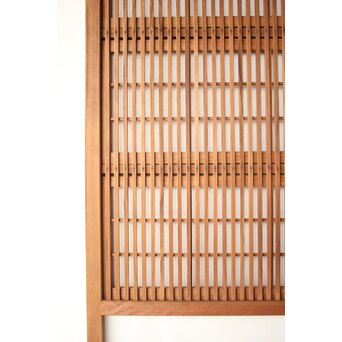 障子枠付 白木クリアガラス格子戸 4枚1組　L1225 