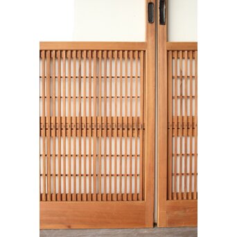 障子枠付 白木クリアガラス格子戸 4枚1組　L1225 