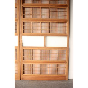 障子枠付 白木クリアガラス格子戸 4枚1組　L1225 