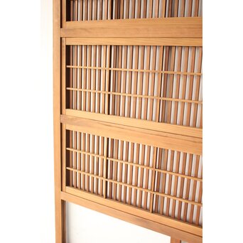 障子枠付 白木クリアガラス格子戸 4枚1組　L1225 