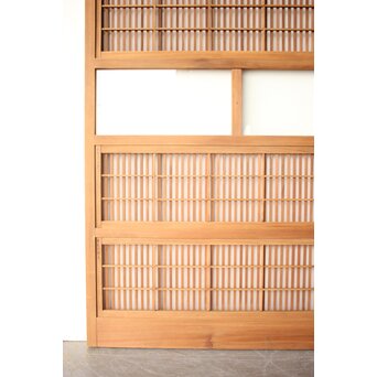 障子枠付 白木クリアガラス格子戸 4枚1組　L1225 