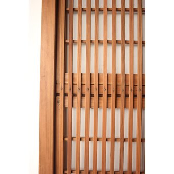 障子枠付 白木クリアガラス格子戸 4枚1組　L1225 