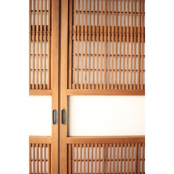 障子枠付 白木クリアガラス格子戸 4枚1組　L1225 
