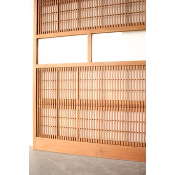 障子枠付 白木クリアガラス格子戸 4枚1組　L1225 