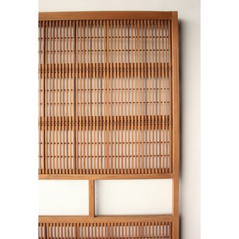 障子枠付 白木クリアガラス格子戸 4枚1組　L1225 