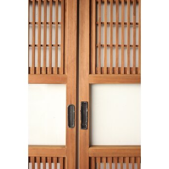 障子枠付 白木クリアガラス格子戸 4枚1組　L1225 