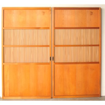 中格子の檜建具 4枚1組　L1226 AB　ウラ