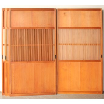 中格子の檜建具 4枚1組　L1226