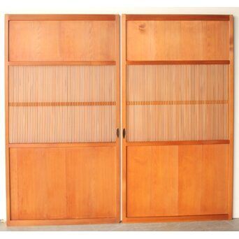 中格子の檜建具 4枚1組　L1226 CD　表