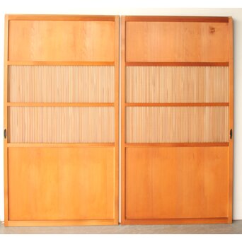 中格子の檜建具 4枚1組　L1226 CD　ウラ