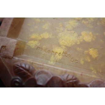 Almeric Walter ワルターガラス 薔薇文トレイ　Y074 