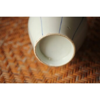 古伊万里 染付市松文茶壷　P666 