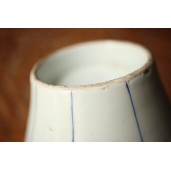 古伊万里 染付市松文茶壷　P666 