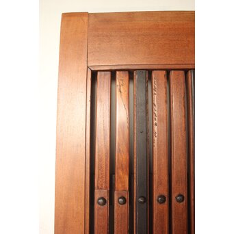 鉄板 巾着金具 総欅格子蔵戸　W0288 