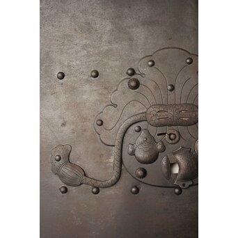 鉄板 巾着金具 総欅格子蔵戸　W0288 