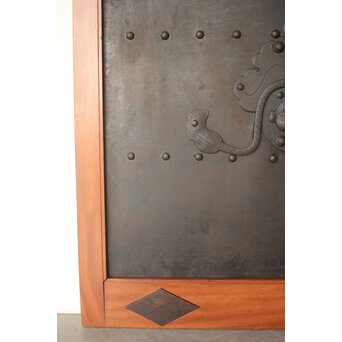 鉄板 巾着金具 総欅格子蔵戸　W0288 