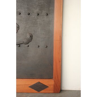 鉄板 巾着金具 総欅格子蔵戸　W0288 