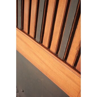 鉄板 巾着金具 総欅格子蔵戸　W0288 