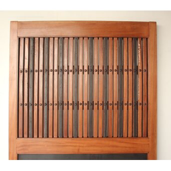 鉄板 巾着金具 総欅格子蔵戸　W0288 