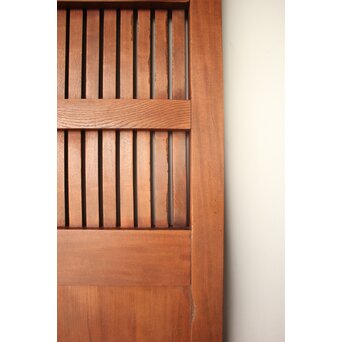 鉄板 巾着金具 総欅格子蔵戸　W0288 