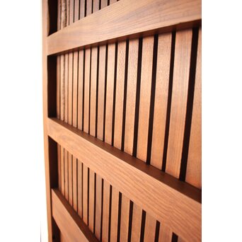 鉄板 巾着金具 総欅格子蔵戸　W0288 