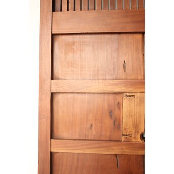 鉄板 巾着金具 総欅格子蔵戸　W0288 