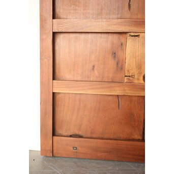 鉄板 巾着金具 総欅格子蔵戸　W0288 