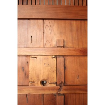 鉄板 巾着金具 総欅格子蔵戸　W0288 