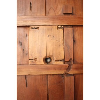 鉄板 巾着金具 総欅格子蔵戸　W0288 