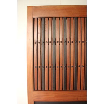 鉄板 巾着金具 総欅格子蔵戸　W0288 