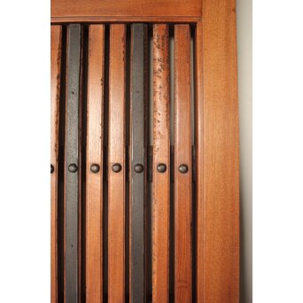 鉄板 巾着金具 総欅格子蔵戸　W0288 