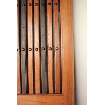 鉄板 巾着金具 総欅格子蔵戸　W0288 