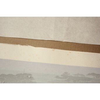 小野竹喬 奥の細道句抄絵 木版画【象潟や～】Z1008 