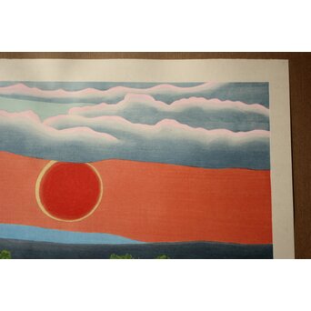 小野竹喬 奥の細道句抄絵 木版画【あかあかと～】Z1009 