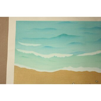 小野竹喬 奥の細道句抄絵 木版画【浪の間や～】Z1011 