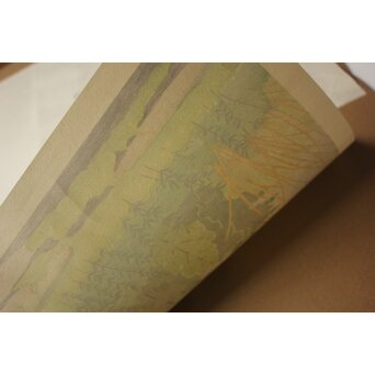 小野竹喬 奥の細道句抄絵 木版画【笠島は～】Z1012 