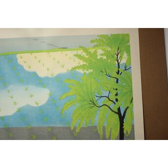 小野竹喬 奥の細道句抄絵 木版画【田一枚～】Z1014 