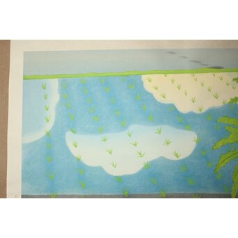 小野竹喬 奥の細道句抄絵 木版画【田一枚～】Z1014 