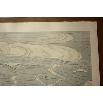 小野竹喬 奥の細道句抄絵 木版画【五月雨を～】Z1015 