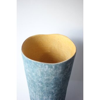 寺本守 線刻紋花器　P667 