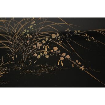 前大峰 秋草虫沈金 輪島塗冠台　Q421 