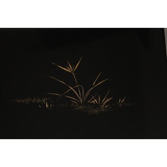 前大峰 秋草虫沈金 輪島塗冠台　Q421 