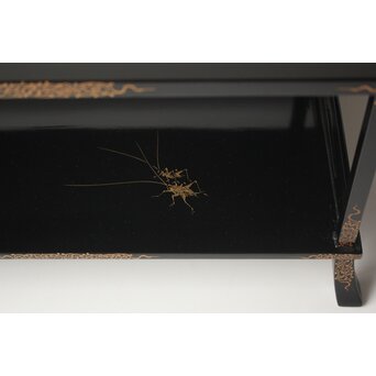 前大峰 秋草虫沈金 輪島塗冠台　Q421 