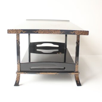 前大峰 秋草虫沈金 輪島塗冠台　Q421 