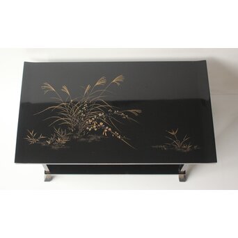 前大峰 秋草虫沈金 輪島塗冠台　Q421 