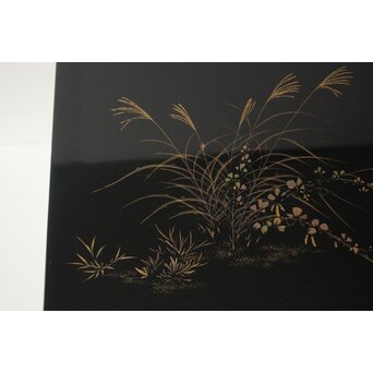 前大峰 秋草虫沈金 輪島塗冠台　Q421 