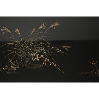 前大峰 秋草虫沈金 輪島塗冠台　Q421 