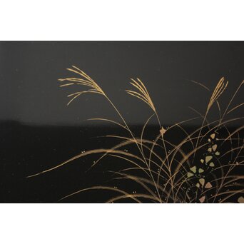 前大峰 秋草虫沈金 輪島塗冠台　Q421 