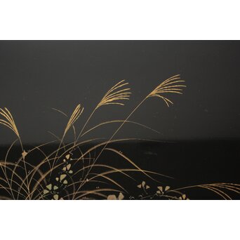 前大峰 秋草虫沈金 輪島塗冠台　Q421 