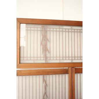 小野道風 柳と蛙 3枚1組 書院欄間　R0573 